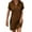 Brown, variant on NXMZXB Summer Dresses for Women 2025 Casual Button V Neck Roll up Short Sleeve Tunics Beach Sundress Trendy A Line Ribbed Mini Work T Shirt Dress Khaki S