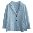 thumbnail image 4 of Three Quarter Sleeve Cotton And Linen Small Suit Short Coat Autumn New Women's Thin Linen Small Cardigan Top For Women, 4 of 7