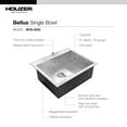 thumbnail image 3 of Houzer Bellus 25 in Stainless Steel Topmount 1-hole Single Bowl Kitchen Sink with Strainer and Grid - BCS-2522, 3 of 6