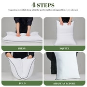 WISHEAD Pillows Queen Size Set of 2, Hotel Quality, Down Alternative Gusseted Bed Pillows for Side, Back, or Stomach Sleepers, White