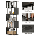 thumbnail image 4 of Satifur 5-Tier 57.09"H S-Shaped Geometric Bookcase, Industrial Freestanding Storage Shelving Unit,Black, 4 of 6
