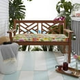 thumbnail image 2 of Multi Floral Indoor Outdoor Corded Bench Cushion, 2 of 4