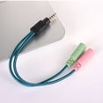 thumbnail image 3 of 2 In 1 3.5mm Headset Splitter 3.5mm Female to 2 Dual 3.5mm Male Headphone Mic Audio Y Splitter Cable with Separate Microphone and Headphone Connector for PC Gaming Headset, 3 of 5