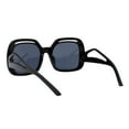 thumbnail image 3 of Women’s Oversized Square Sunglasses Vintage Retro Bold Cutout Frame UV400 Black, 3 of 5
