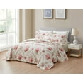 thumbnail image 5 of Tritard 3 Pieces Floral Quilt Set King Size Beige Pink Rose Print Shabby Chic Bedspread Coverlet Lightweight Bed Cover for All Season - 96" x 106", 5 of 8