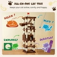 thumbnail image 4 of MWPO 74.8-in Extra Large Cat Tree with Double Condo and Scratching Post Tower,Brown, 4 of 8