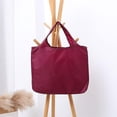 thumbnail image 1 of Bolsas de compras reutilizables y plegables, ecológicas, portátiles, de gran capacidad, para el hombro, plegables, color rojo, 1 of 5