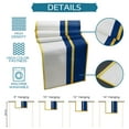 thumbnail image 7 of Table Runner Dresser Scarves 108 Inch Long, Blue White Block and Gold Yellow Lines Linen Dining Table Runners Modern Minimalist Art Tabletop Scarf for Wedding Holiday Party Kitchen, 7 of 7