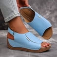 thumbnail image 2 of Modisza Summer Wedge Sandals for Women Ankle Strap Orthopedic Arch Support Shoes Comfortable Walking Rubber Sole Slides Size 6.5 Blue, 2 of 5