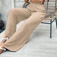 thumbnail image 5 of HongQid Women Wide Leg Pants High Waist Loose Flowy Adjustable Tie Knot Trousers Business Casual Pants with Pockets, 5 of 8