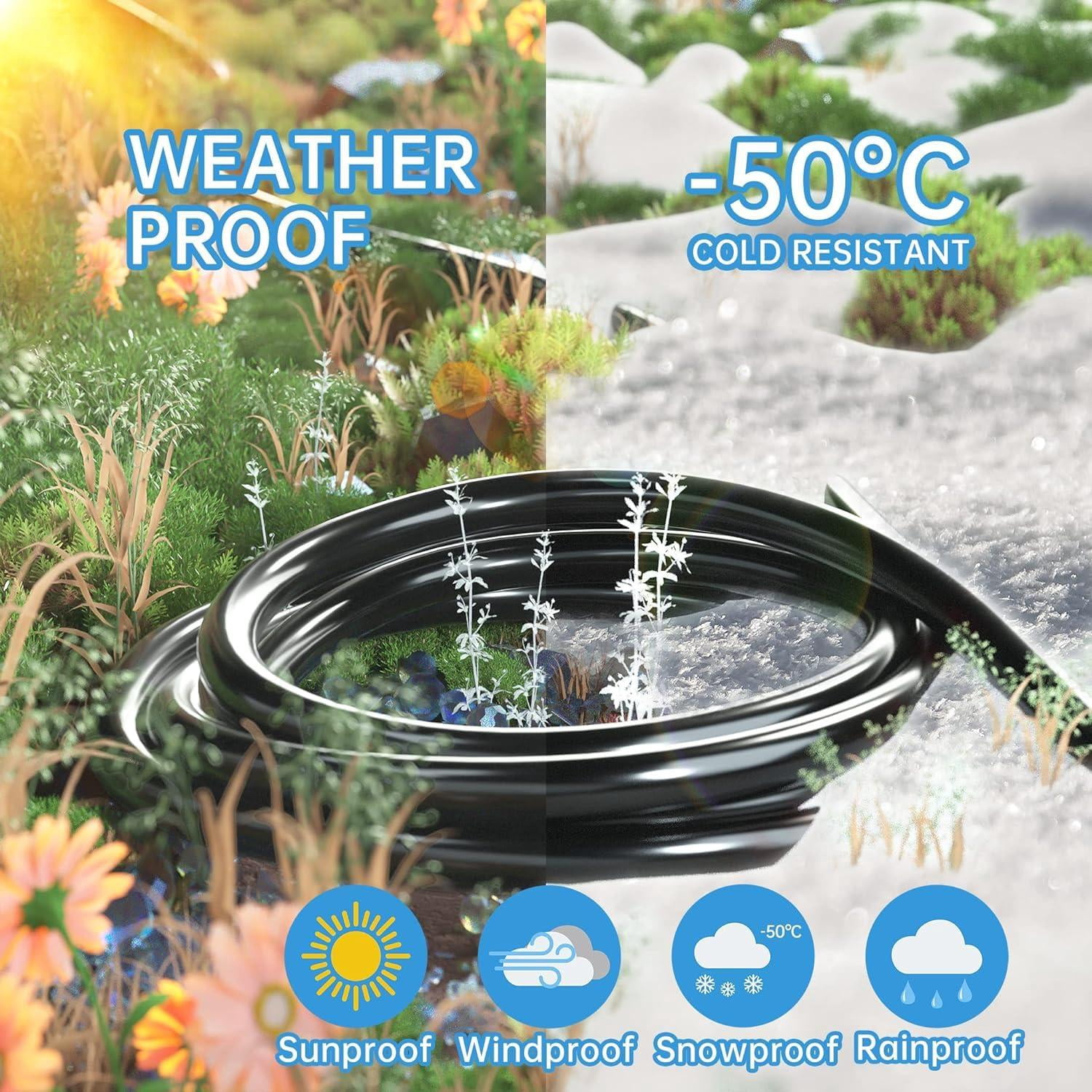 Indoor Outdoor Black Extension Cord 25 Ft 2 Pack Waterproof  16/3 Gauge Flexible Cold-resistant Appliance Cable Outside 13a 1625w 16awg Sjtw 3 Prong Electric Etl