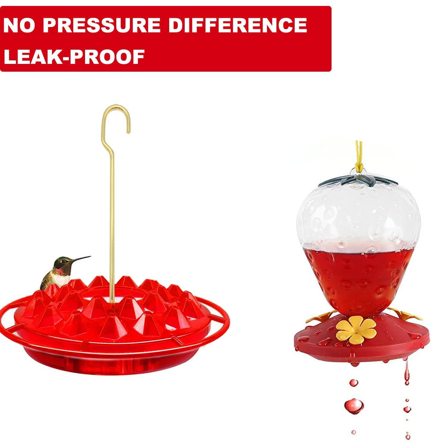iMucci Hanging Hummingbird Feeders for 25 Feeding Ports, Leak-Proof, Easy to Clean and Fill, Hummingbird Feeders for Outdoors, Windows, Deck, Patio, Garden