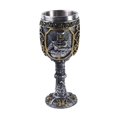 thumbnail image 1 of Cáliz de caballero vikingo medieval, copa de vino, copa de metal gótica, recipiente para beber con anillo de goteo de vino para rey, 1 of 5