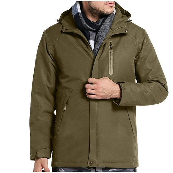 Plus Size Heated Jackets for Men Three Charging Intelligent Heating Cotton Padded Jacket Hooded Pocket Zipper Leisure Travel Heating Charge Jacket