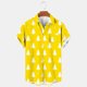 thumbnail image 2 of Mens Manga Corta Botón Abajo Camisas, Navidad Impreso Turndown Cuello Blusa, Top de Moda Casual, 2 of 3