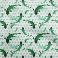 thumbnail image 1 of oneOone Viscose Jersey Sea Green Fabric Asian Japanese Koi Fish Watercolor Craft Projects Decor Fabric Printed By The Yard 60 Inch Wide, 1 of 4