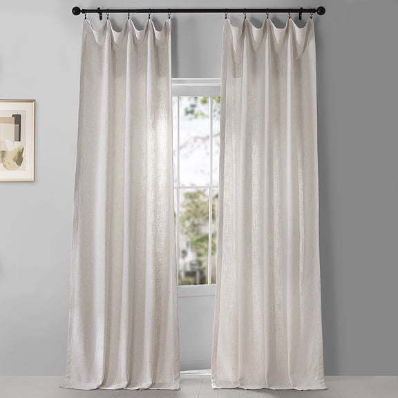 Coconut Cream Belgian Heavy Faux Linen Curtain (1 Panel), 50W X 108L