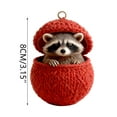 thumbnail image 3 of Christmas Knit-Ball Animals Series Acrylic Ornaments Cute Woodlands Friend With Fair-Isle Patterns, 3 of 6