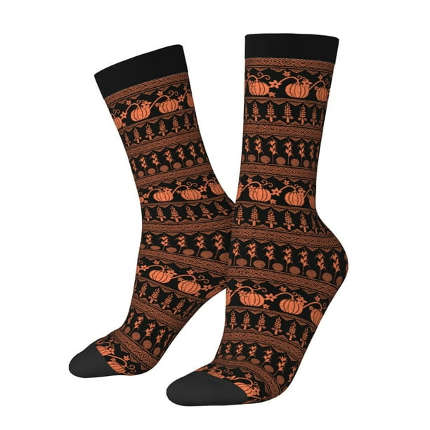 Balery Vintage Pumpkin Pattern Calcetas Largas con Estampado para Hombre y Mujer – Suaves y Transpirables, Talla Única (US 5-11)
