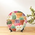 thumbnail image 6 of Wukai Succulent And Cactus Print Decorative Plate for Display,Bone China Decorative Plate, Ceramic Dinner Plate with Stand, Vertical Ceramic Plate-6in, 6 of 6