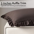 thumbnail image 2 of Lorviah Ruffled Body Pillowcase, Ultra Soft & Breathable 20"x54" Ruffled Body Pillow Cover with Envelope Closure, Chocolate, 2 of 5