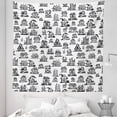 thumbnail image 1 of City Tapestry, Village Houses Hand Drawn Monochrome Doodle Architecture Pattern Buildings Town Scene, Fabric Wall Hanging Decor for Bedroom Living Room Dorm, 5 Sizes, Black White, by Ambesonne, 1 of 1