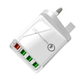 thumbnail image 1 of Enchufe británico de carga rápida de 4 puertos USB, adaptador de cargador de pared QC 3.0 (blanco) ZefeiWu 9024735239802, 1 of 1