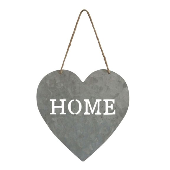 Contemporary Home Living 9.5" Gray and White Heart Shaped Hanging "Home" Sign