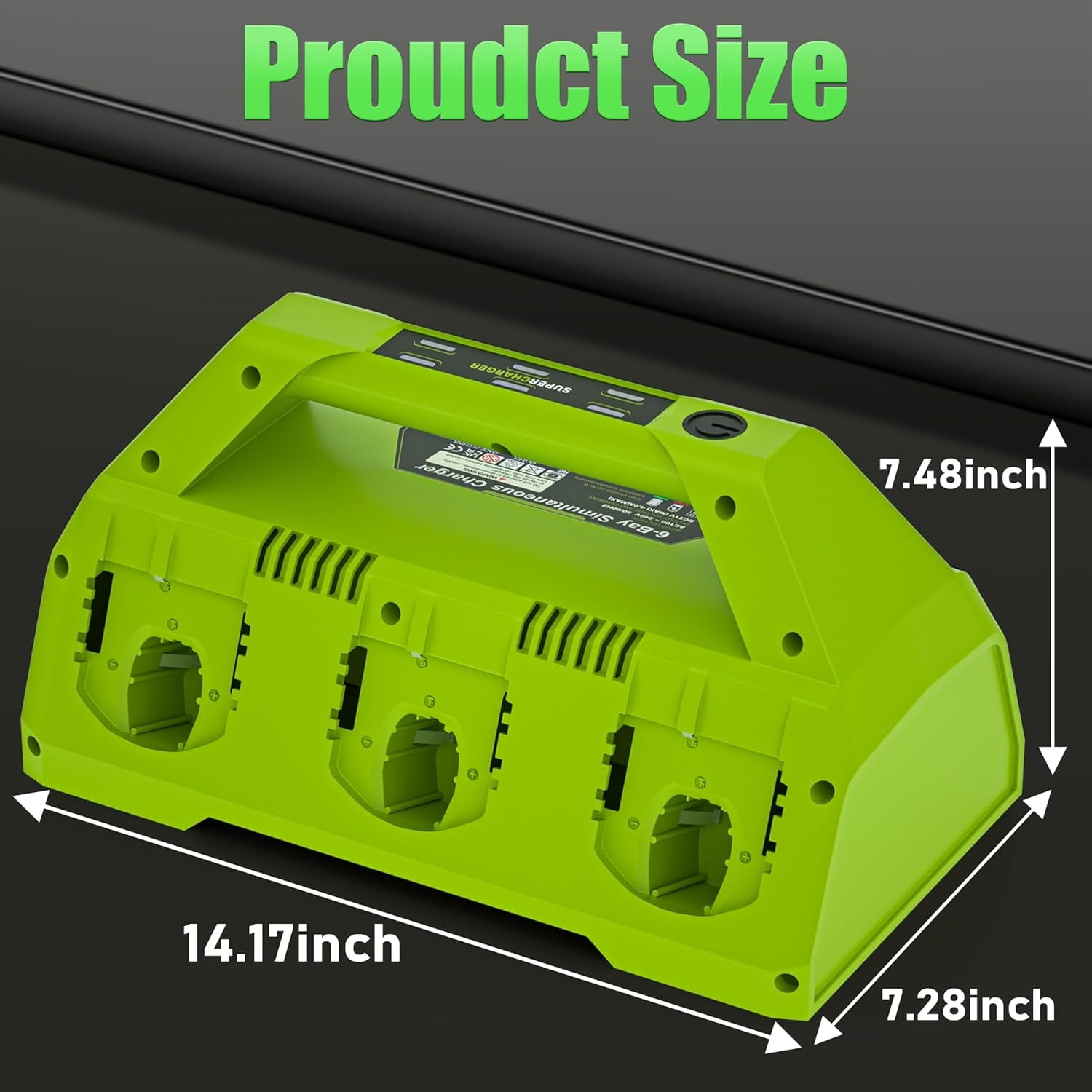 【Simultaneously Charging】 Upgraded 6-Port Rapid Charger for Ryobi 18V Lithium-Ion Batteries, Compatible with Ryobi 18V ONE+ Battery Systems (6-Pack Simultaneously Charging Station)