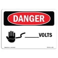 thumbnail image 1 of SignMission OS-DS-A-1218-L-1001 12 x 18 Po Signe de Danger OSHA - Coutume - Volts, 1 of 1