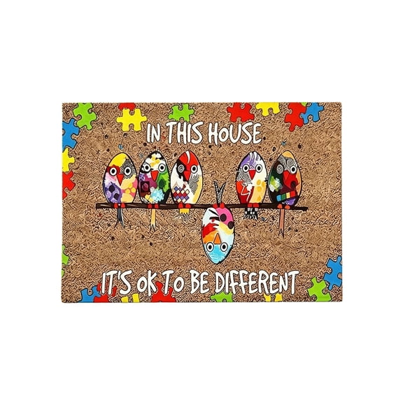 Bomd Colorful Birds Coir Doormat, Low Pile Welcome Mats with Non-Slip Rubber Backing, Natural Front Door Mat Coconut Fiber Surface, Heavy Duty Door Mats for Entryway Porch 19.7"x31.5"