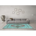thumbnail image 3 of Ahgly Company Indoor Round Persian Light Blue Traditional Area Rugs, 7' Round, 3 of 4
