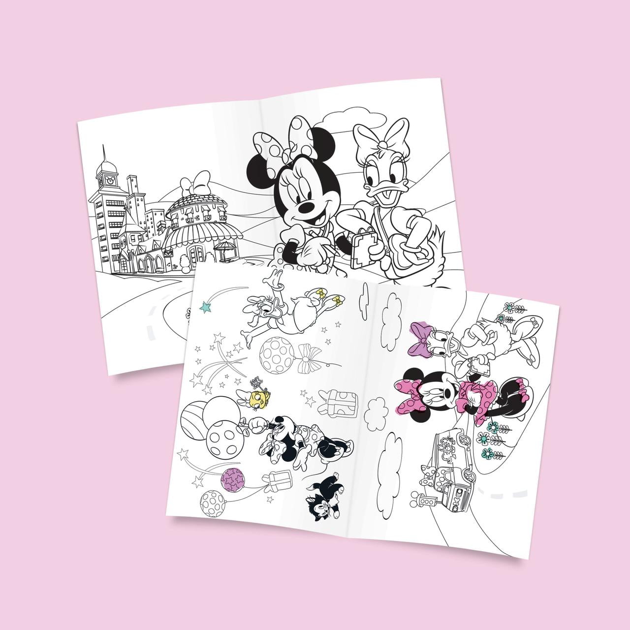 Disney Minnie Mouse Draw and Play Desk by Delta Children – Includes 10 Markers and Coloring Book, Pink
