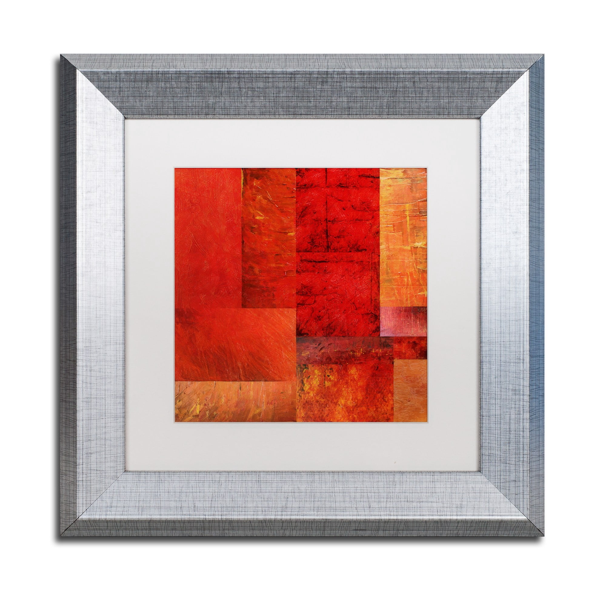 Trademark Fine Art "Essence of Red" Canvas Art by Michelle Calkins, White Matte, Silver Frame