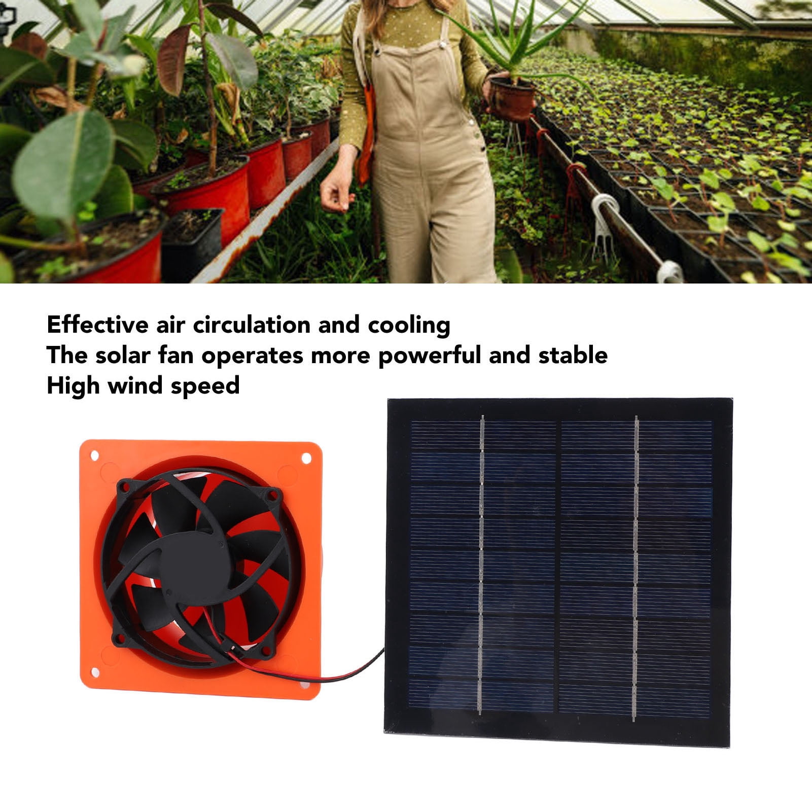NFTIGB Solar Powered Exhaust Fan, 20W Monocrystalline Silicon Solar Panel Vent Fan Kit with Round Baffle, 4.7 inch / 12 cm Waterproof Ventilation Fan for Greenhouse RV Boat Chicken Coop Shed
