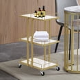thumbnail image 6 of BarberPub 3 Tiers Trolley Cart with Open Shelves, Utility Cart with Wheels, 6 of 9
