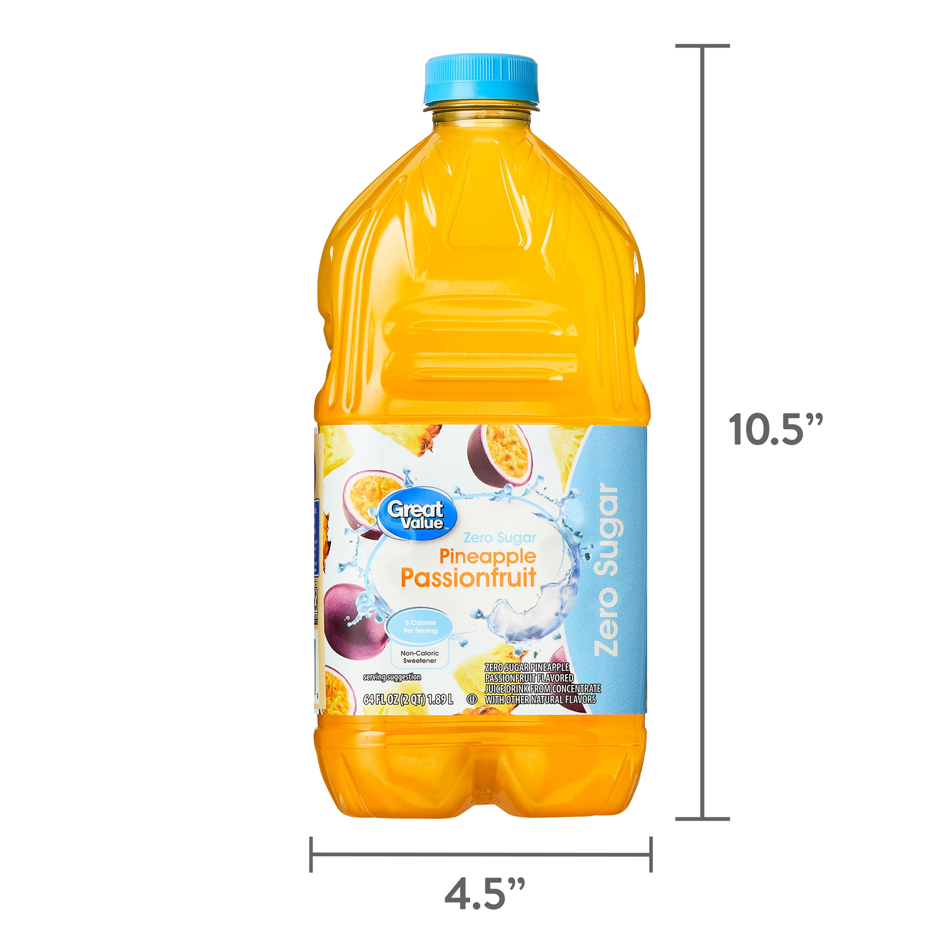Great Value Zero Sugar Pineapple Passionfruit Juice, 64 fl oz