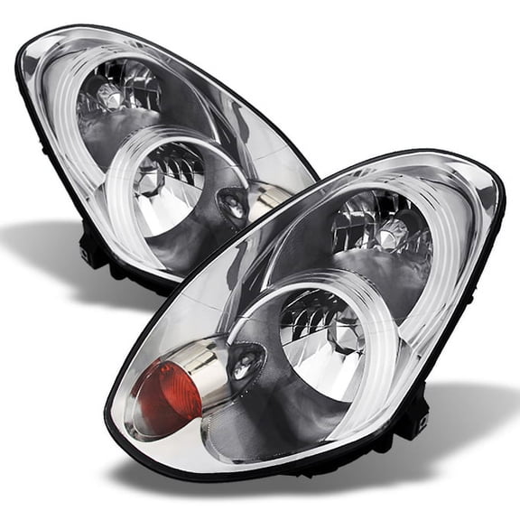 AKKON - For Infiniti G35 4 Door Sedan Chrome Replacement Headlights Driver/ Passenger Head Lamps Pair New