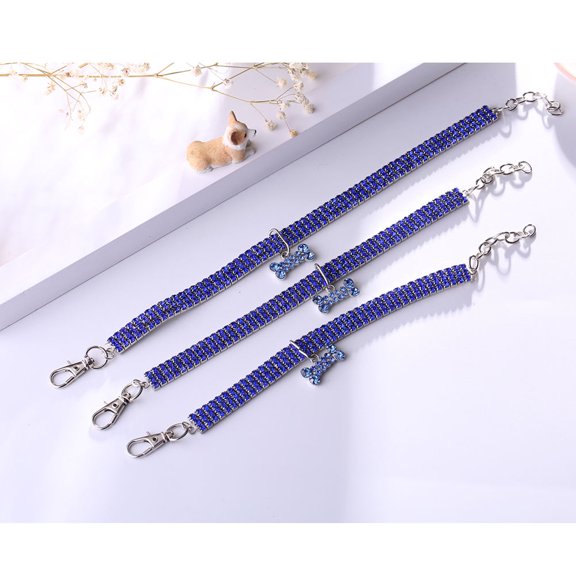 IBASETOY  Comfortable Elastic Rhinestone Dog Necklace for Pet Decor