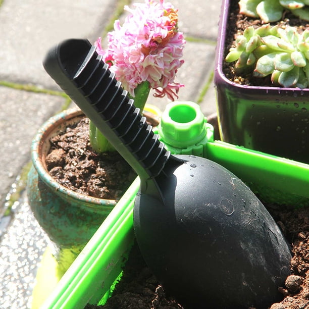 Pala de jardín de plástico negro, paleta de plantas, herramientas de jardinería para bonsái y tierra