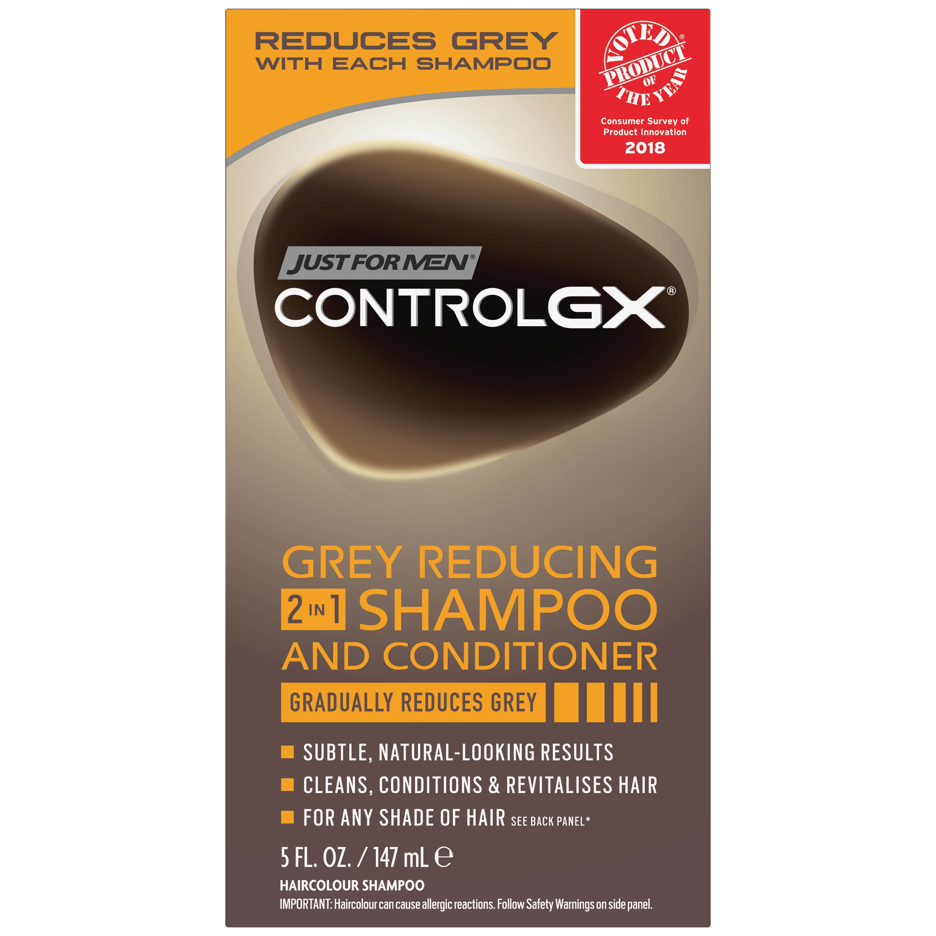 Just For Men Control GX, Grey Reducing 2 in 1 Hair Color Shampoo and