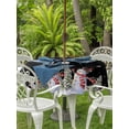 thumbnail image 2 of Outdoor Tablecloth with Umbrella Hole and Zipper, Black Christmas Snowman Round Table Cloth 60 Inch Waterproof Tablecloth, Winter Xmas Tree Snowflakes Picnic Table Cover for Patio Camping, 2 of 7