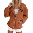 thumbnail image 2 of EliteGoogv Women Hoodies Zip Up Sweatshirt For Women Womens Hoodies Palm Tree Print Zip Up Hooded Sweatshirt For Women Casual Long Sleeve Jacket Top, 2 of 4