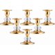 thumbnail image 1 of Juego de portavelas – 12 portavelas de latón clásico, de metal de vidrio, elegante, juego de portavelas para centro de mesa, chimenea, decoración de velas (dorado, 3 juegos (6 unidades), 1 of 9