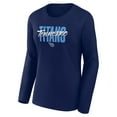 thumbnail image 2 of Women's Logo Athletic Navy Tennessee Titans Grip Long Sleeve T-Shirt, 2 of 3