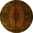 thumbnail image 1 of Ahgly Company Indoor Round Persian Yellow Traditional Area Rugs, 3' Round, 1 of 4
