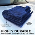 thumbnail image 3 of Large Microfiber Car Drying Towel 1300 GSM Double Twist Pile - Premium Auto Wash Towel for Cars Trucks SUV - Super Absorbent Detailing Cleaning Cloth 20x26'' Navy 1-Pack, 3 of 6