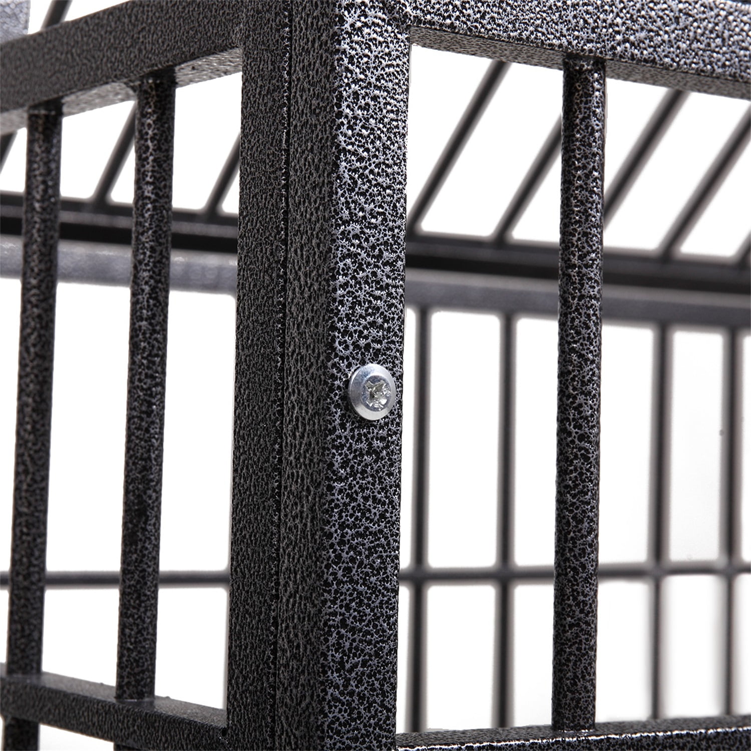Pefilos 54" Large Dog Cage for Indoor Heavy Duty Metal Dog Crate Kennel with 4 Universal Wheels, Openable Pointed Top and Front Door, Black Pefilos 54" Large Dog Cage for Indoor Heavy Duty Metal Dog Crate Kennel with 4 Universal Wheels, Openable Pointed Top and Front Door, Black