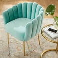 thumbnail image 3 of Armchair Accent Tufted Chair, Blue, Velvet, Modern Contemporary, Mid Century Living Hotel Lounge Cafe Lobby, 3 of 8