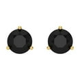 thumbnail image 3 of 1.5 ct Screw-Back Stud Earrings for Women | 6mm Round Cut Natural Onyx | 18K Yellow Gold, 3 of 5